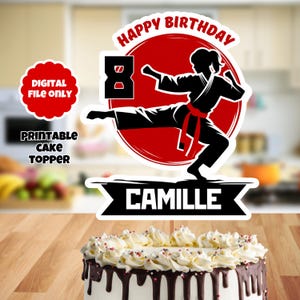 Martial Arts Cake Topper, Karate Party Cake Decor, Male Karate Birthday Cake Topper, Ninja Birthday Cake Decorations, taekwondo cake topper