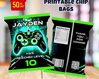 Editable chip bag Wrapper, Template Printable, Birthday chip bag, Canva Editable chip bag, Chip bag template, Potatoes wrapper, chip labels