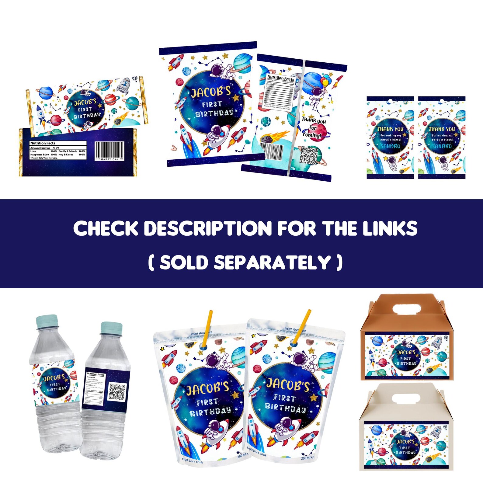 Editable Outer Space Chocolate Bar Labels Candy Bar Wrapper Planets ...