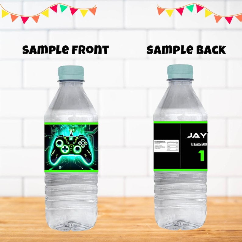 Editable Video Game Water Bottle Labels, Video Game Label, Gamer Water ...