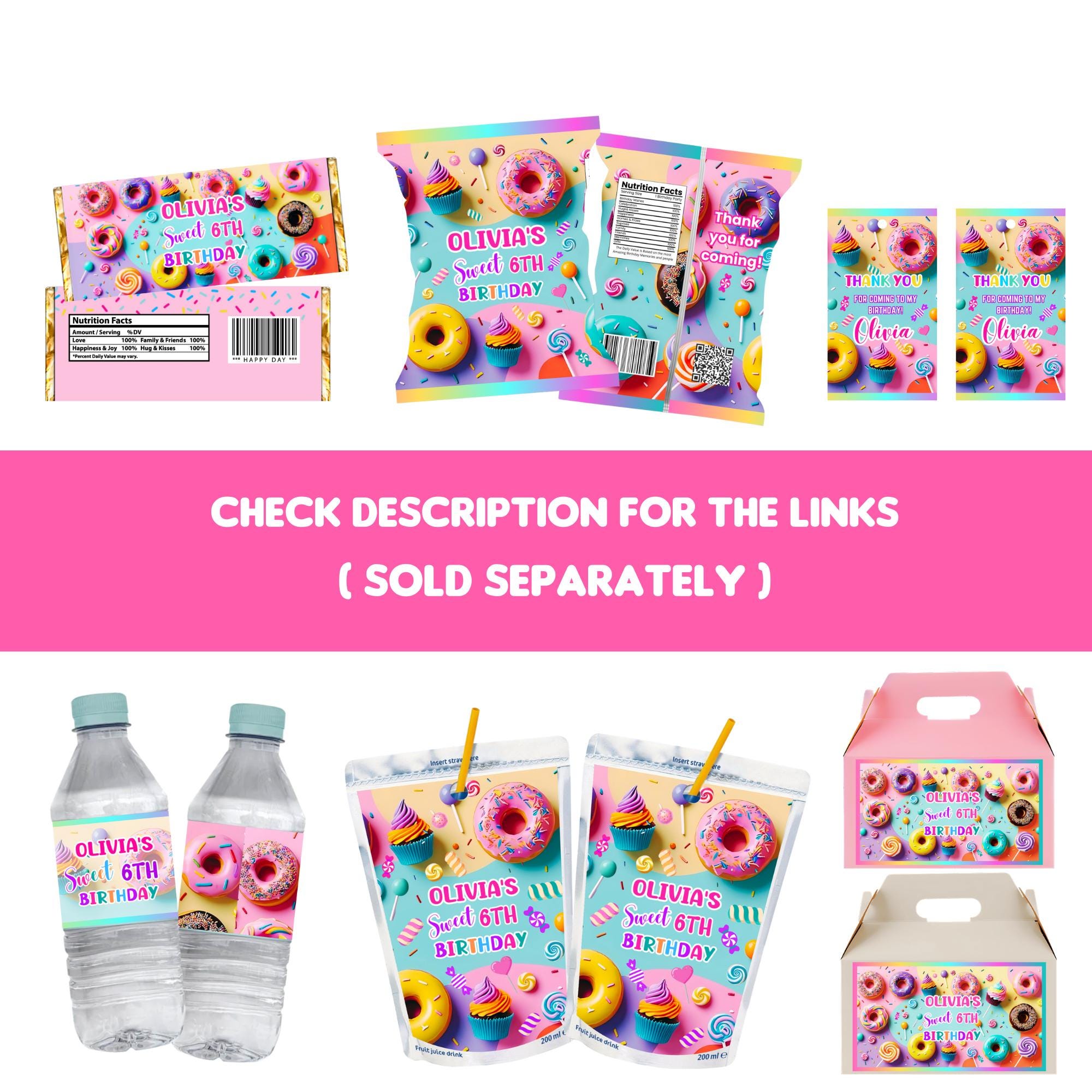 Editable Sweets Candy Chip Bag Wrapper Labels, Sweets Candy Bag Wrapper ...
