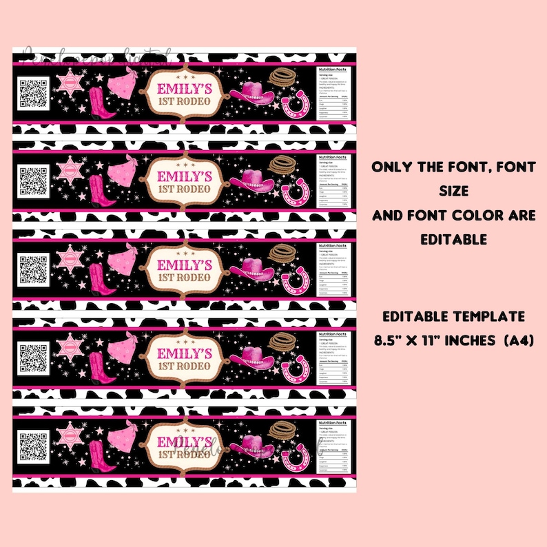 Editable First Rodeo Birthday Party Bundle - Cowgirl Party - Chip Bag ...