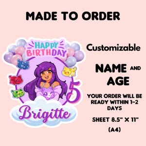 Customizable Aphmau Cake Topper, Aphmau Cupcake Toppers, Aphmau ...