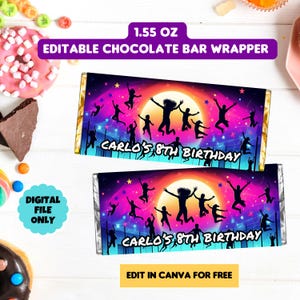 editable Jump chocolate wrapper, printable Candy Bar Wrapper, Jumping Chocolate Wrapper ,Trampoline park chocolate wrapper, digital download