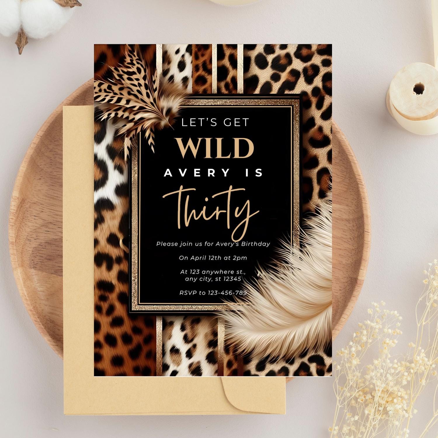 Leopard Graduation Invitations Leopard Invitation, Editable Lets Get Wild Party Invitation, Digital ...