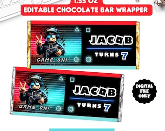 Chocolate Bar Wrapper Printable, Chocolate Bar Wrappers, Party Candy Wrappers, Free Customize, editable candy bar wrapper