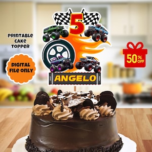 Monster Truck Cake Topper, Monster truck Cake Topper, Monster Truck Birthday Cake Topper, monster truck cake decoration, digital file