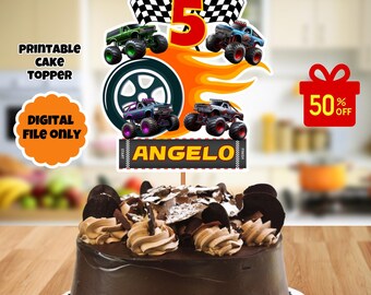 Monster Truck Cake Topper, Monster truck Cake Topper, Monster Truck Birthday Cake Topper, monster truck cake decoration, digital file