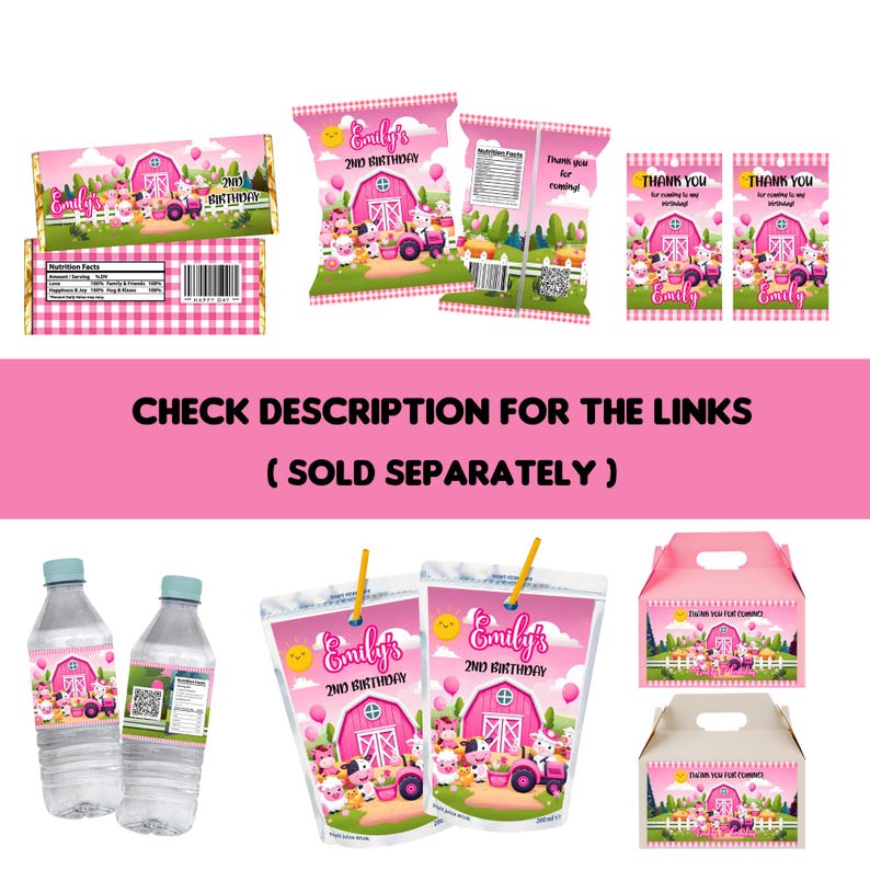 Editable Farm Birthday Gable Gift Box Label, Barnyard Birthday Party ...