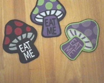 Mushroom Embroidered  Iron on Patch, Embroidered Patch for Clothes,Magic Mushroom,  Whimsical, Enchanted,Eat Me Mushroom, Mushroom life