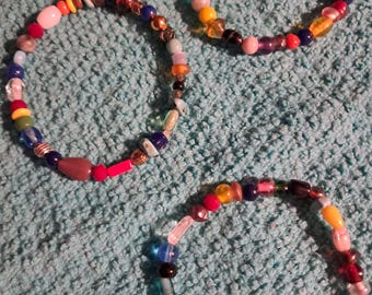Stretch glass beaded bracelets