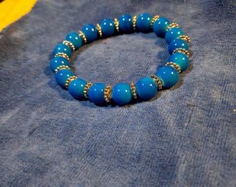 Stretch Blue beaded bracelet