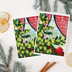 Cozy Christmas Morning by the Tree art print