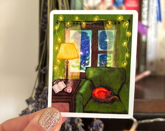 Cozy Night In Sticker