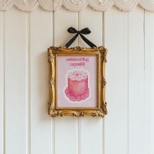 Self-Love Celebration Art Print l Celebrating Myself Cake Art Print l Celebrate You - Whimsical Cake Art l Pink Cake Self-Care Print