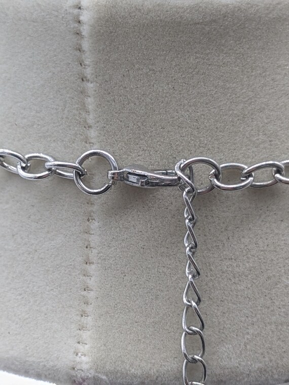 Mint Flower Statement Necklace – Light Blue Flora… - image 5