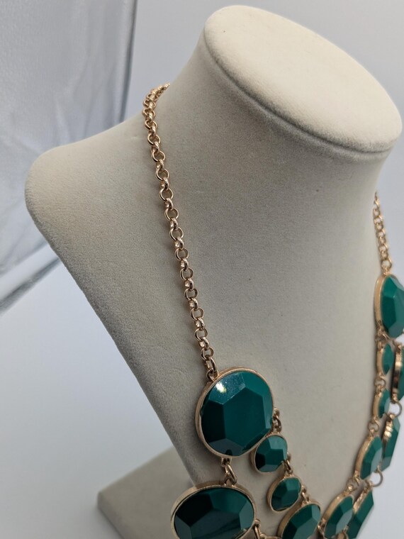 Statement Teal Bubble Bib Necklace – Bold Chunky … - image 4