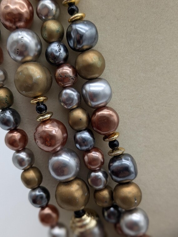 Multicolor Beaded Layered Statement Necklace – Ch… - image 3