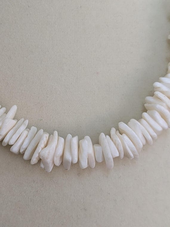 White Shell Chip Necklace, Natural Shell Jewelry,… - image 5