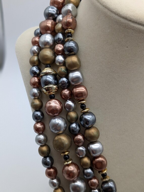 Multicolor Beaded Layered Statement Necklace – Ch… - image 2