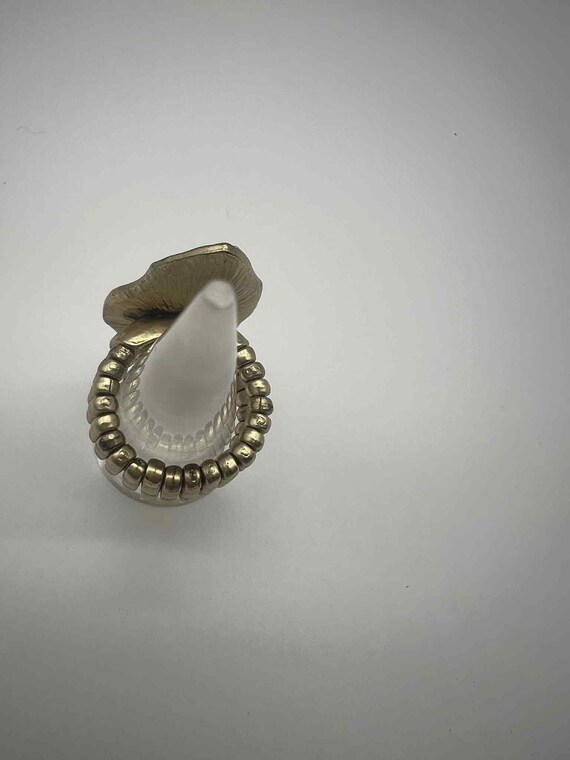 Hammered Metal Statement Ring, Rhinestone Accent … - image 2