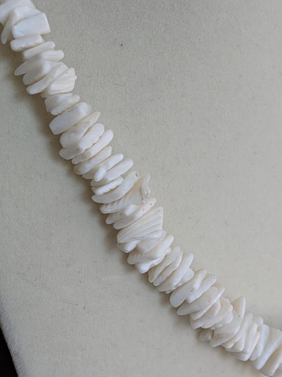 White Shell Chip Necklace, Natural Shell Jewelry,… - image 4