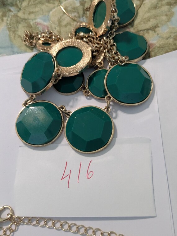 Statement Teal Bubble Bib Necklace – Bold Chunky … - image 6