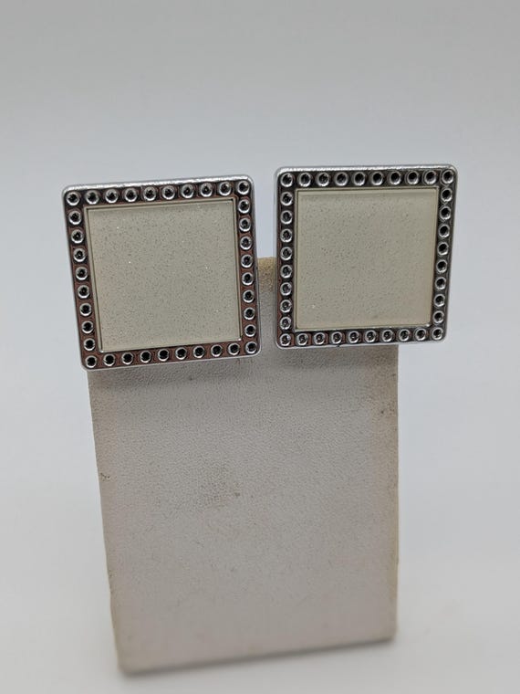 Square Statement Earrings | Modern Geometric Stud… - image 1