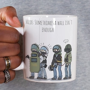 Rainbow Six Siege Mug: Funny Gamer Gift, Blitz Shield, R6 Merch