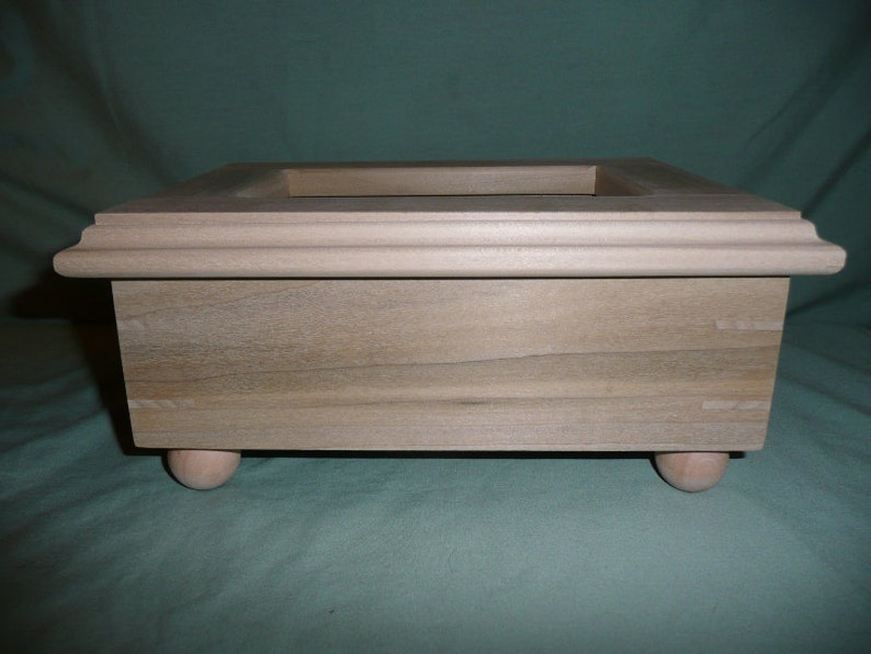 Poplar wood box 8 X 6 X 2 ready for your design image 2