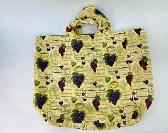 Market Bag - Wine labels and grape theme