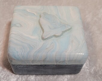 Acrylic Pour Blue Bell Box - free engraving