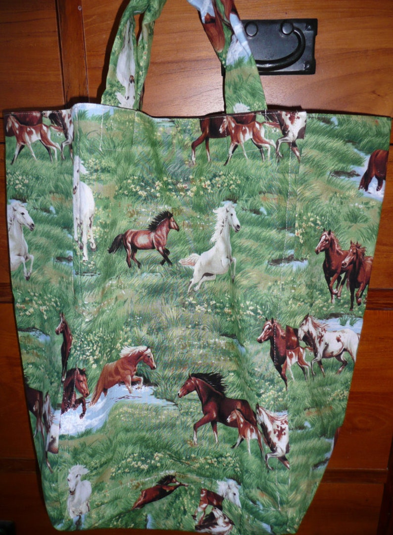 Market Bag with wild horses