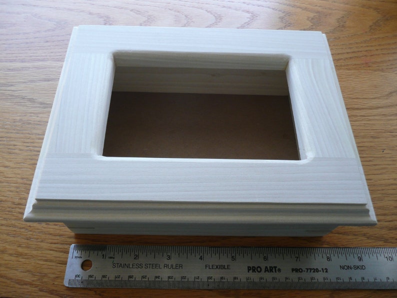 Poplar wood box 8 X 6 X 2 ready for your design image 1