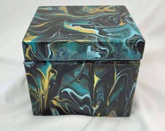 Acrylic pour Art Maple 4 inch - Box Black and Teal