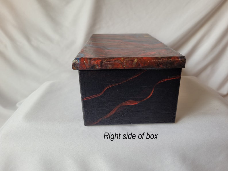8-inch Cherry Box With Bold Acrylic Pour Colors - Etsy