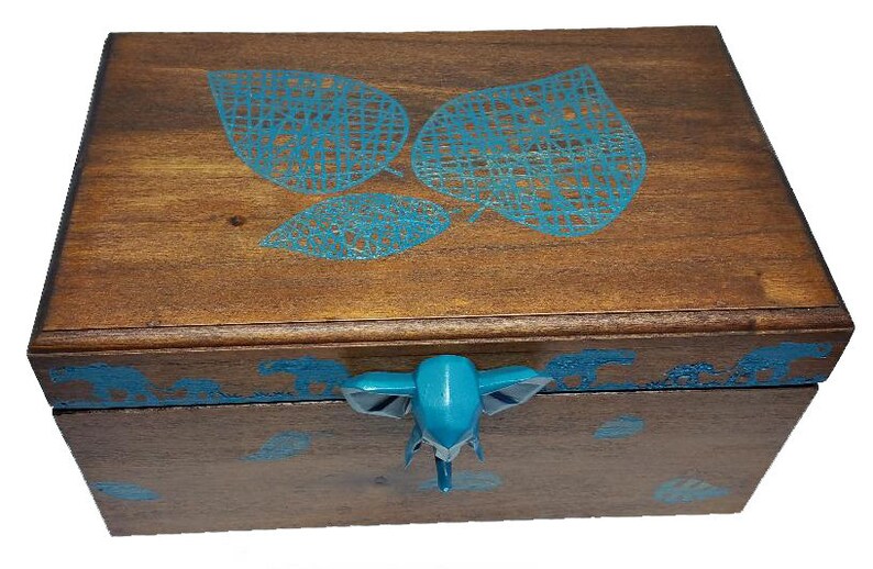 Music box with shops turquoise elephant theme