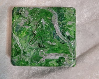 Acrylic Pour Green Tree