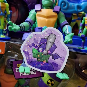 ROTTMNT Holographic Lollipop Donnie Stickers (2 Inches Tall & Waterproof)