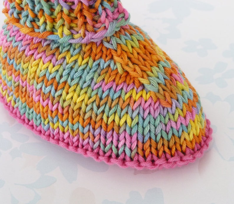 Organic Cotton BABY BOOTIES / SHOES 0 to 6 month size ecobaby 100% organic fairtrade cotton in shades of pink and teal non-toxic dyes image 3