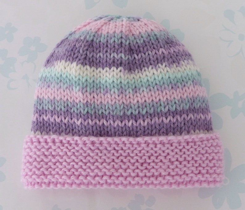 Hand Knitted Premature Baby Hat in Soft White Wool