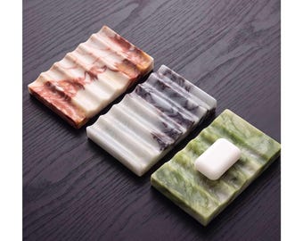 Natuurmarmeren zeepbakje, zeephouder, luxe marmeren zeepbakje, badkamer organizer, marmeren dienblad, ringhouder, cadeau, accessoirebakje