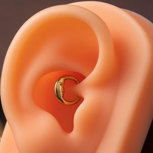 Orecchino a cerchio con Daith a forma di luna di miele per lui, regalo di compleanno/anello con cerniera per il setto nasale in oro/regali per San Valentino