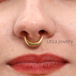 Personalized Titanium Septum Ring /Moon  Nose Ring/ Nose Piercing