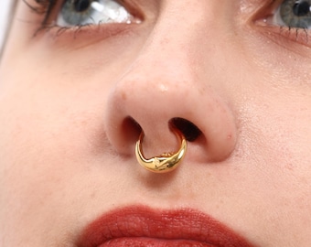Gold Honey Moon Titanium Septum Clicker - 18g