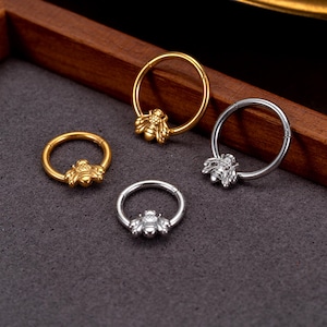 Honey Bee Special Design G23  Septum Ring For Girlfriend  Birthday Gift/Daith Earring Hoop/Cartilage Earring/Chunky Septum Ring