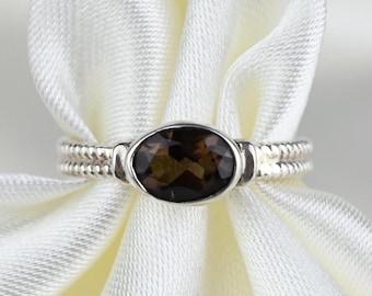 Smoky Topaz Ring, Sterling Silver Ring, 925 Sterling Silver, Silver Ring, Vintage Topaz, Vintage Ring, Vintage,  Size 5 Ring, Topaz, Ring
