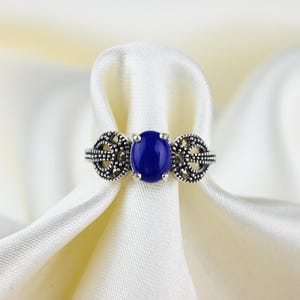Bague Ancienne En Argent Massif 925 Avec Perle Et Marcassite - Taille 54 - Vintage