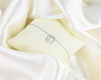 Vintage Sterling Silver Minimalist Bracelet, 925 Sterling Silver Bracelet, Unique Bracelet, Geometric Bracelet, Silver Vintage Jewelry