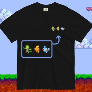 Gen 3 Starters (Treeko, Torchic, Mudkip) Unisex Pixel Shirt